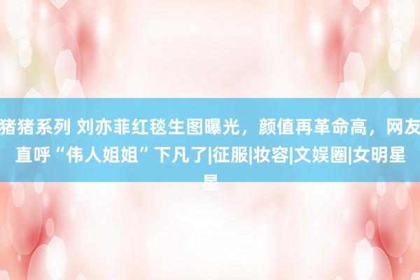 猪猪系列 刘亦菲红毯生图曝光，颜值再革命高，网友直呼“伟人姐姐”下凡了|征服|妆容|文娱圈|女明星