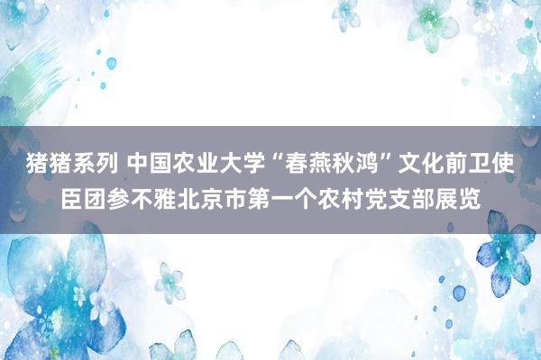 猪猪系列 中国农业大学“春燕秋鸿”文化前卫使臣团参不雅北京市第一个农村党支部展览