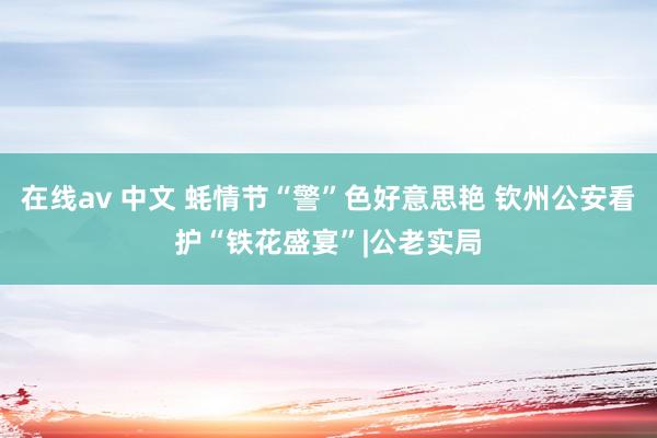 在线av 中文 蚝情节“警”色好意思艳 钦州公安看护“铁花盛宴”|公老实局
