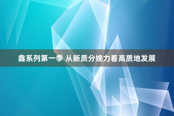 鑫系列第一季 从新质分娩力看高质地发展