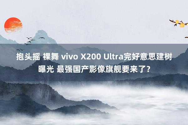 抱头摇 裸舞 vivo X200 Ultra完好意思建树曝光 最强国产影像旗舰要来了？