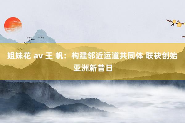 姐妹花 av 王 帆：构建邻近运道共同体 联袂创始亚洲新昔日