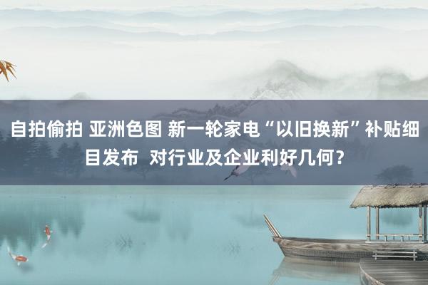 自拍偷拍 亚洲色图 新一轮家电“以旧换新”补贴细目发布  对行业及企业利好几何？