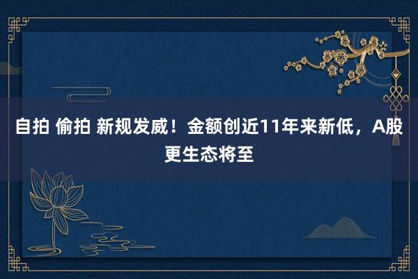 自拍 偷拍 新规发威！金额创近11年来新低，A股更生态将至
